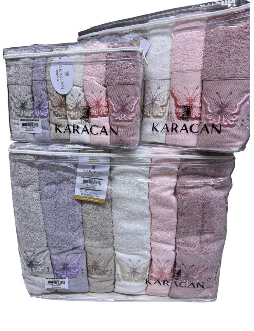 Karacan Cemre — Набор махровых полотенец Premium 18 предметов 100% хлопок